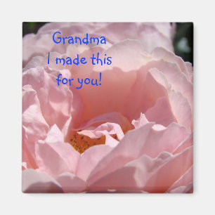 Aimant Mémé, j'ai fait ceci pour toi ! Roses roses magent