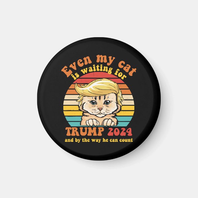 Aimant Même mon chat attend l'habillement Trump 2024 (Devant)