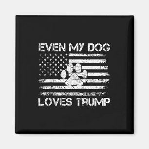 Aimant Même Mon Chien Aime Trump États-Unis Drapeau Élect