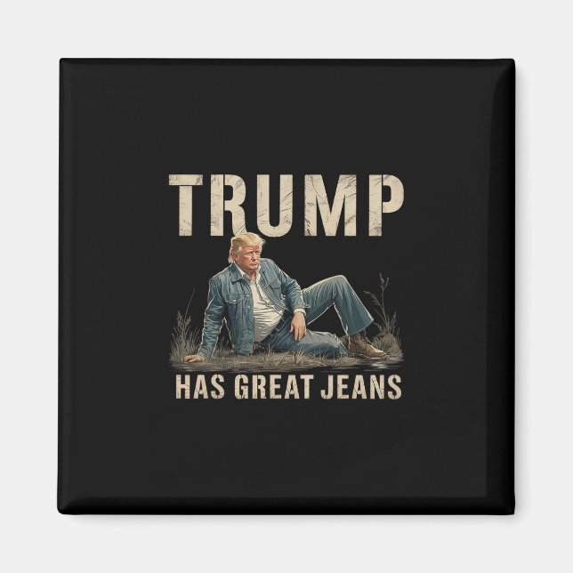 Aimant Mème Retro Trump a de super jeans  (Devant)