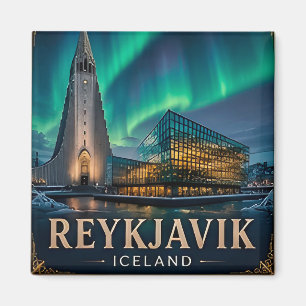 Aimant 🧲 Memento de voyage à Reykjavik Islande pour les 