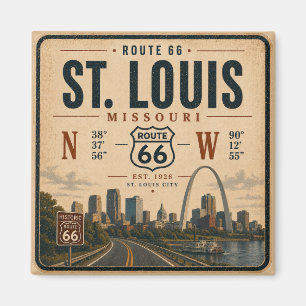 Aimant Mémento des coordonnées de l'arche de la route 66 