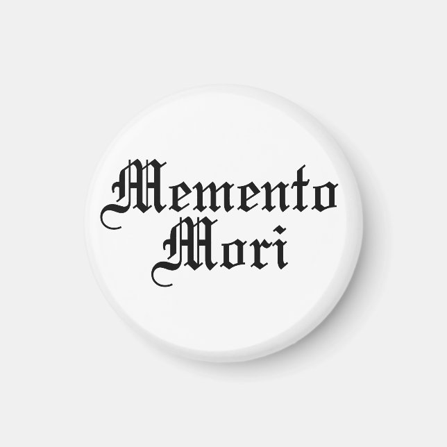 Aimant Memento Mori - Phrase latine (Devant)