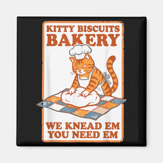 Aimant Mèmes de chats drôles de boulangerie de biscuits p (Devant)
