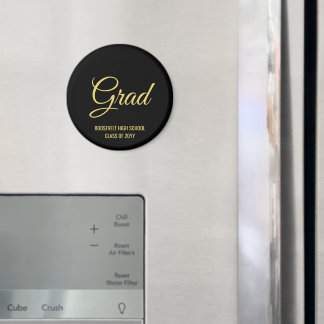 Aimant Mémoire Black and Gold Graduation Party