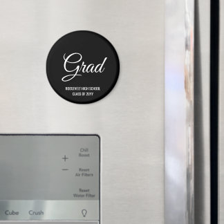 Aimant Mémoire Black and White Graduation Party