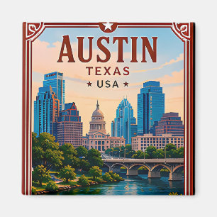 Aimant 🤠 Mémoire d'Austin Texas lors d'une visite du cen