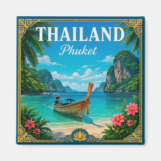 Aimant 🌴 Mémoire de plage de Phuket Thaïlande lors d'un  (Devant)
