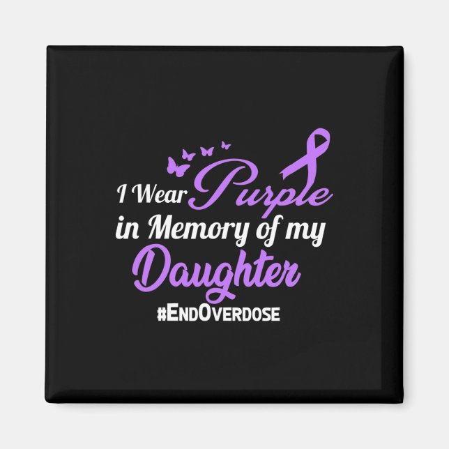 Aimant Mémoire de sensibilisation à l'overdose de drogue  (Devant)