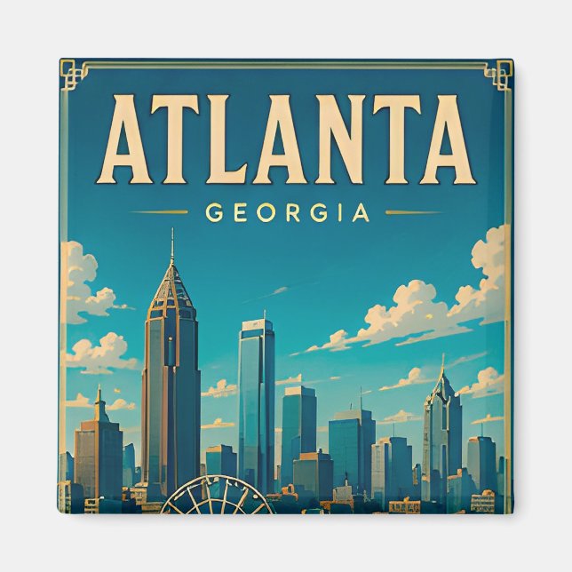 Aimant Mémoire de vacances à Atlanta Géorgie (Devant)