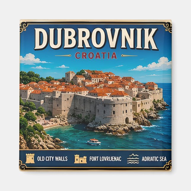 Aimant 🧲 Mémoire de voyage à Dubrovnik Croatie pour les  (Devant)