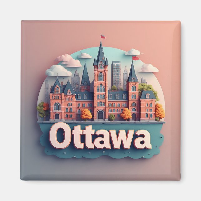 Aimant 🧲 Mémoire de voyage à Ottawa Canada pour les amou (Devant)