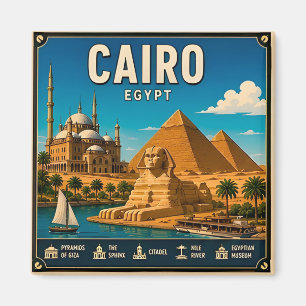 Aimant 🧲 Mémoire de voyage au Caire Égypte pour photos d