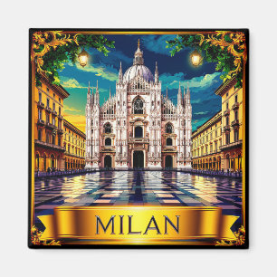 Aimant 🧲 Mémorabilia de voyage à Milan Italie