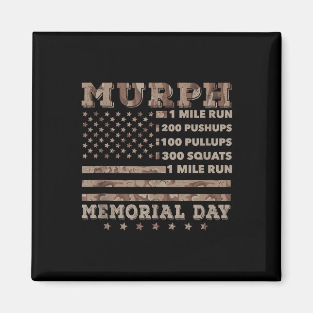 Aimant Mémorial américain du Défi d'entraînement Murph 20 (Devant)