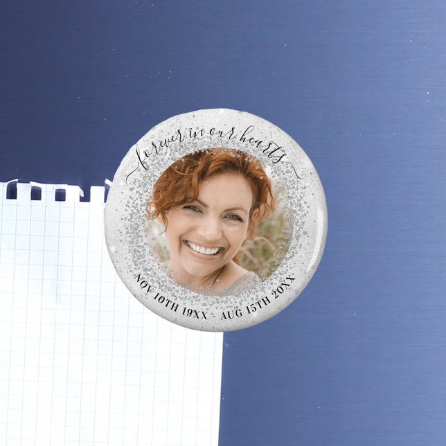 Aimant Mémorial argent scintille l'amour photo toujours (Créateur téléchargé)