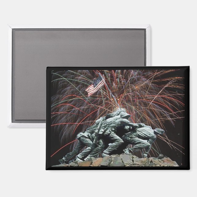 Aimant Mémorial de guerre des Marines américains Feux d'a (Recto/Verso)