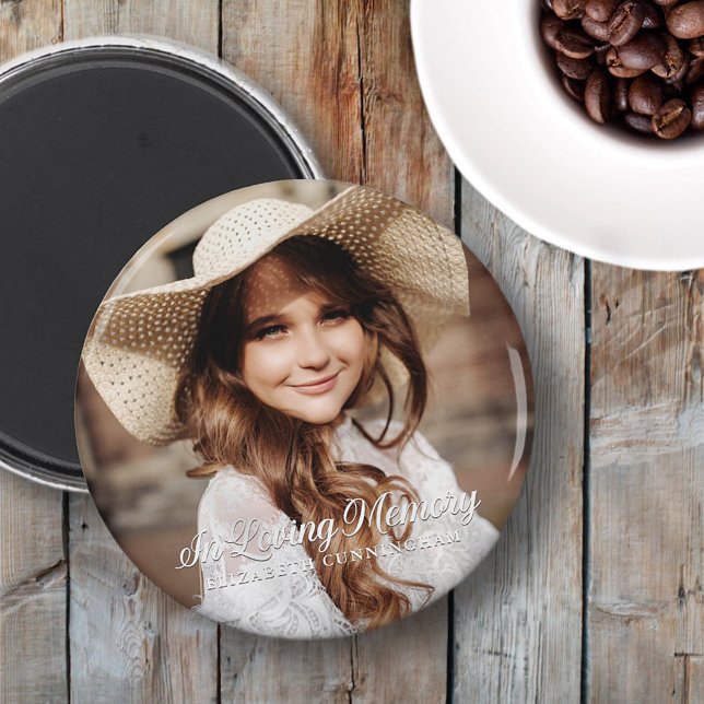 Aimant Mémorial en mémoire d'amour classique photo élégan (Créateur téléchargé)