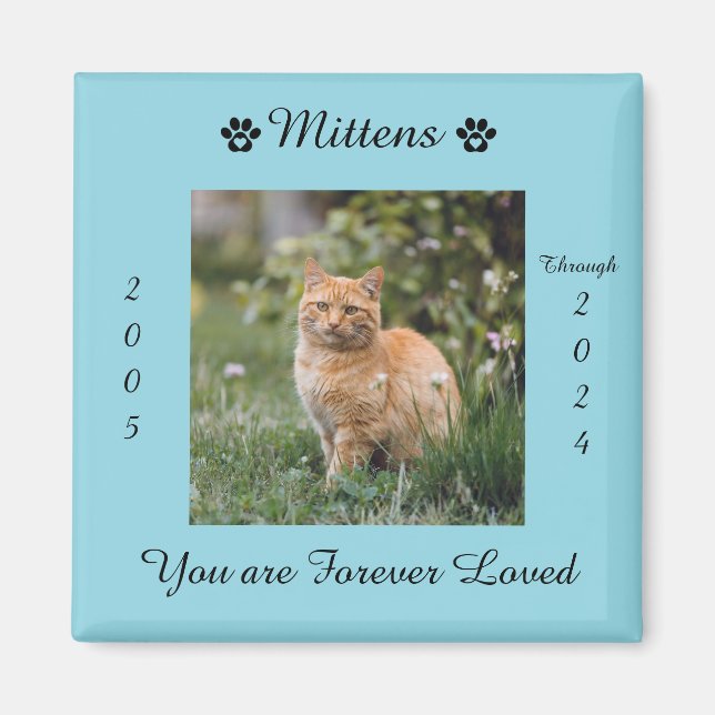Aimant Mémorial magnétique pour chat (Devant)