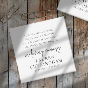 Aimant Mémorial Moderne Élégant Simple Chic