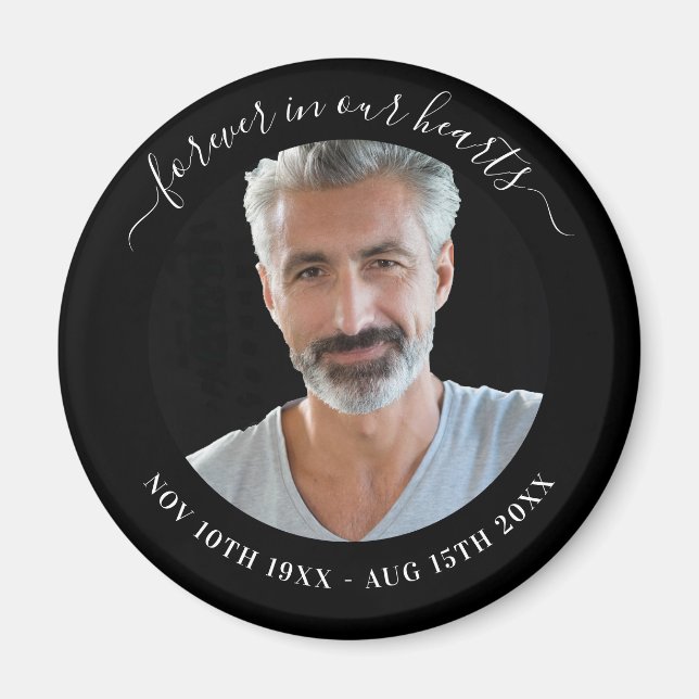 Aimant Mémorial noir amour photo toujours (Devant)