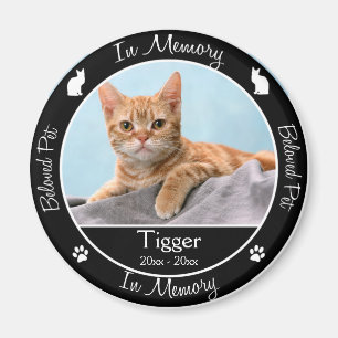 Aimant Mémorial - Perte d'un chat - Photo/Nom personnalis