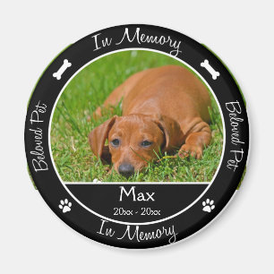 Aimant Mémorial - Perte d'un chien - Photo/Nom personnali