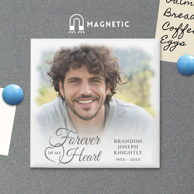 Aimant Mémorial pour toujours dans mon coeur Photo Keepsa (Créateur téléchargé)