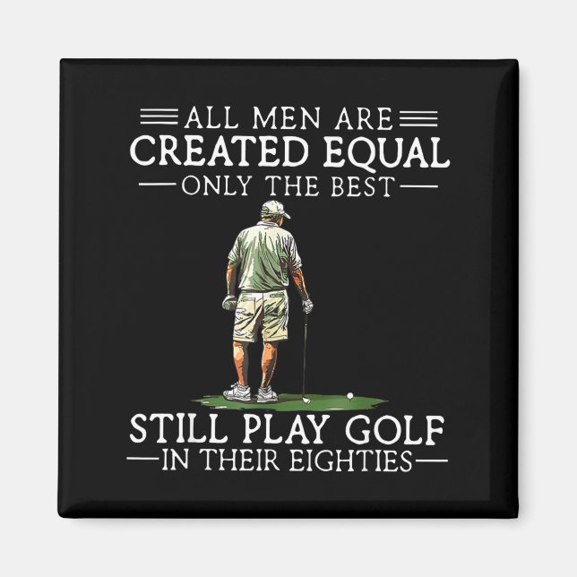 Aimant Men Play Golf Eighties Funny Golfer Golfing  (Devant)