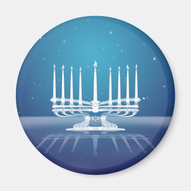Aimant Menorah illuminé par les étoiles II (Devant)