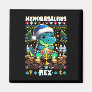 Aimant Menorasaurus Rex Dino Trex Chandail de Noël moche