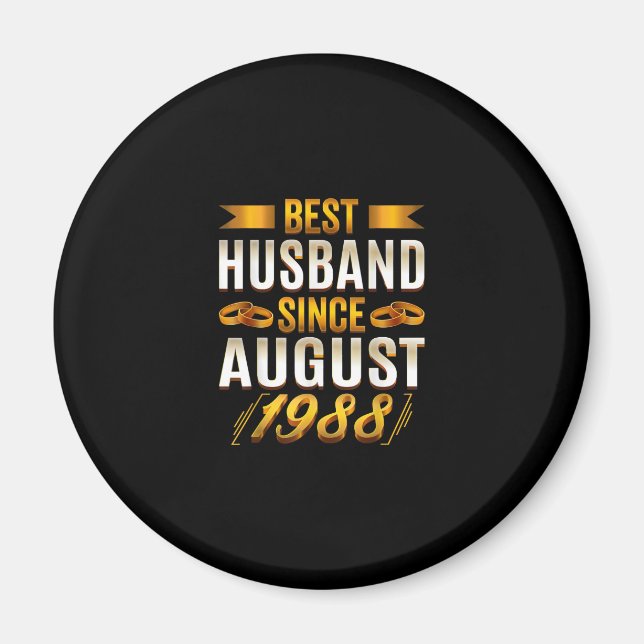 Aimant Mens Best Husband Since Août 1988 - Funny 32 nd (Devant)