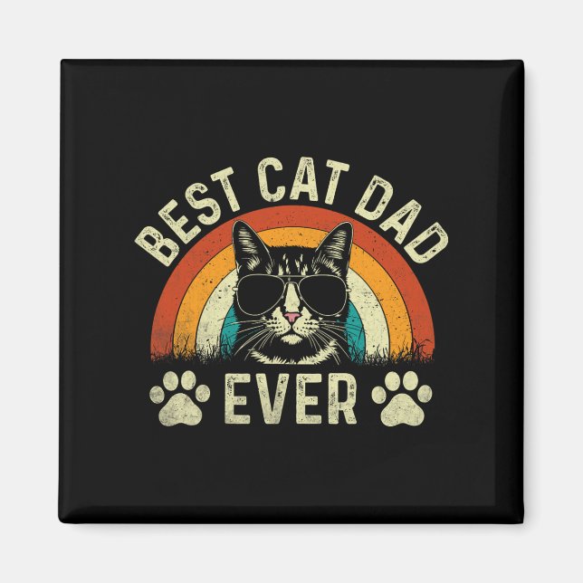 Aimant Mens Chat Papa Meilleur Chat Papa Jamais Drôle Cha (Devant)