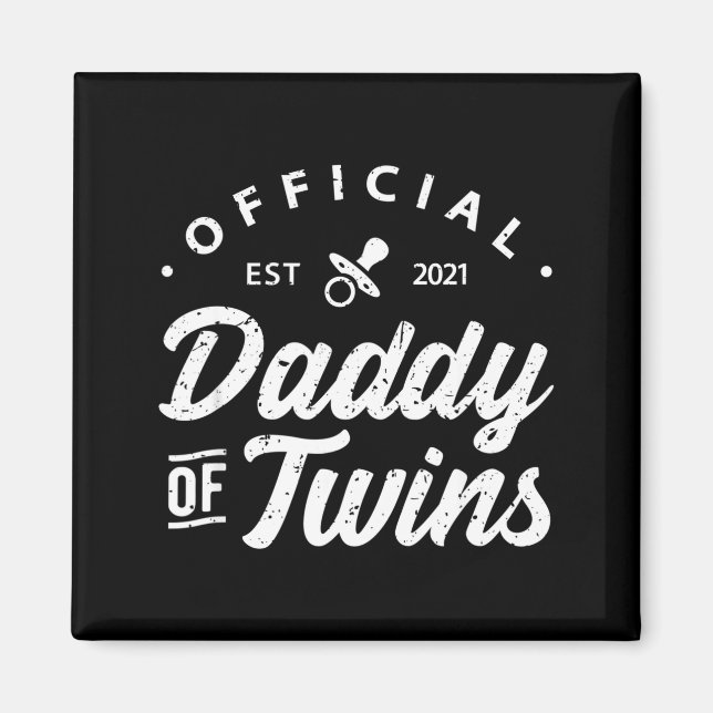 Aimant Mens Daddy Of Twins Shirt Funny New Dad To Be Expe (Devant)