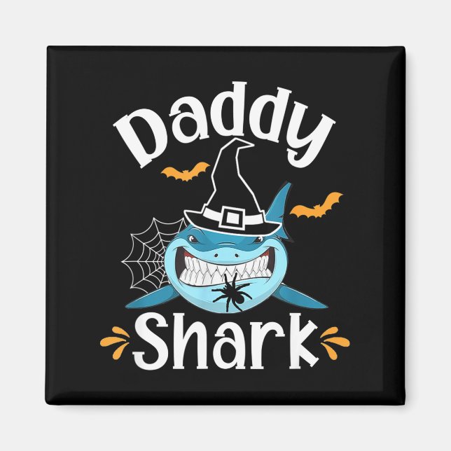 Aimant Mens Daddy Shark Funny Halloween Daddy Announcemen (Devant)