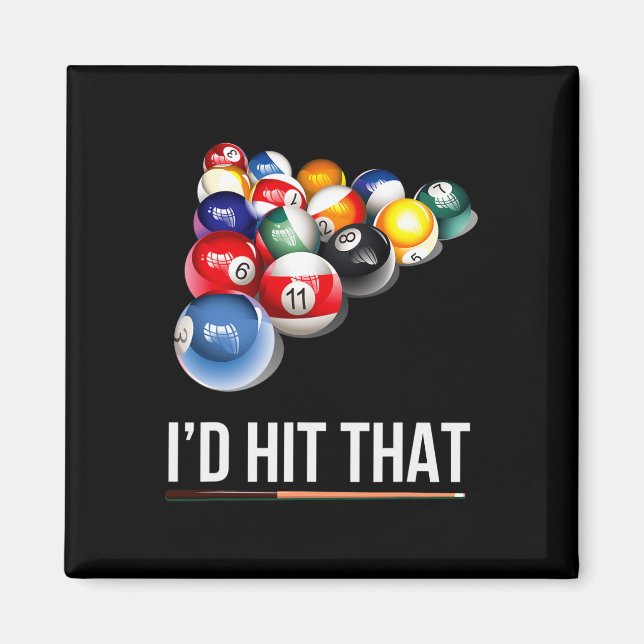 Aimant Mens Funny Pool ID cadeau frapper ce billard joueu (Devant)
