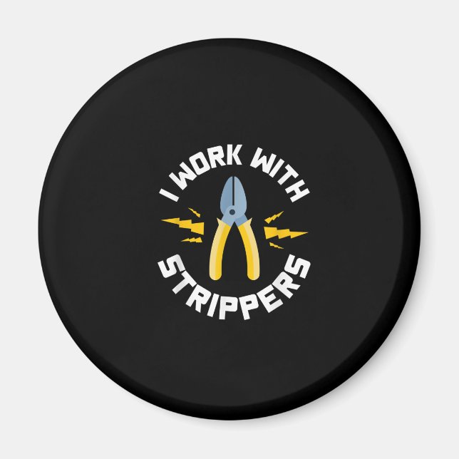 Aimant Mens I Work With Electrician Union (Devant)
