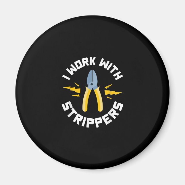 Aimant Mens I Work With Electrician Union (Devant)