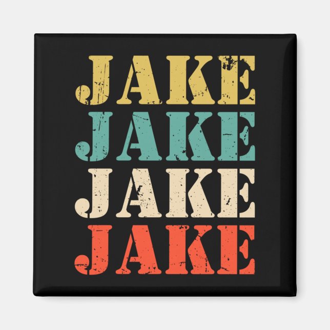 Aimant Mens Jake Retro Names Vintage Style Personalized (Devant)
