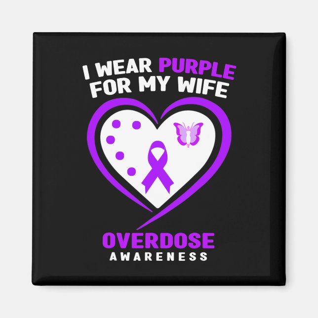 Aimant Mens Je Porte Du Purple Pour Ma Femme Sensibilisat (Devant)