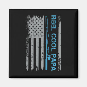 Aimant Mens Reel Cool Papa Fishing Us Drapeau Patriotique