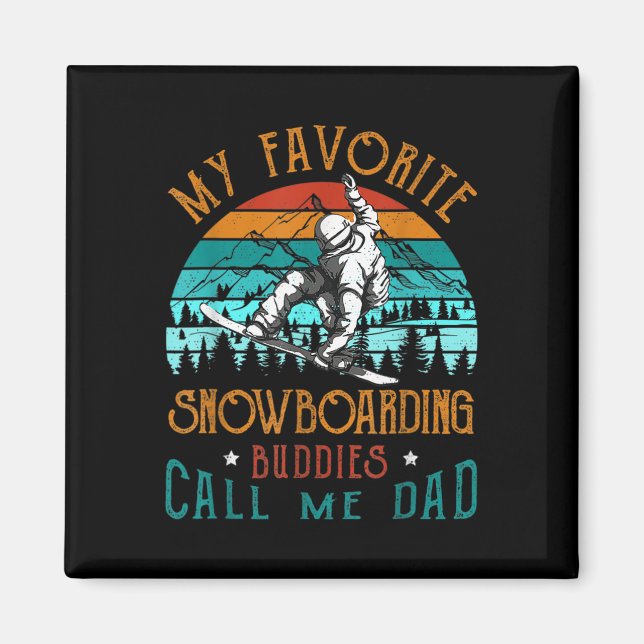 Aimant Mens Snowboard My Favoris Snowboard Buddies Ca (Devant)