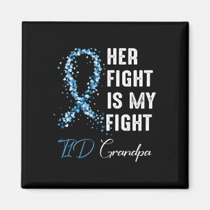 Aimant Mens Son combat est mon combat T1d Grand-père Type