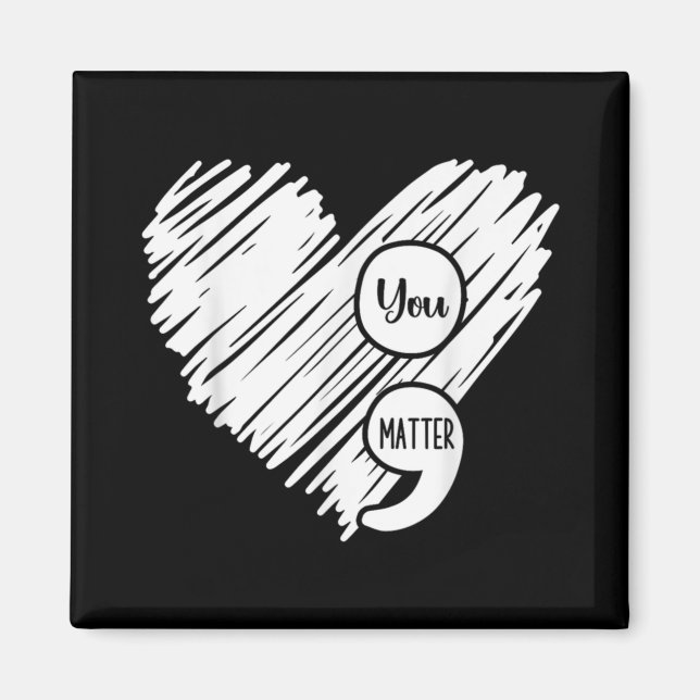 Aimant Mental Health Awareness Week Semicolon Suicide Pre (Devant)