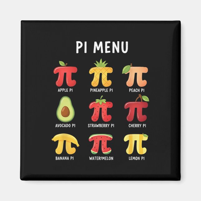 Aimant Menu Pi 3,14 Symbole du nombre Pi Prof de maths dr (Devant)