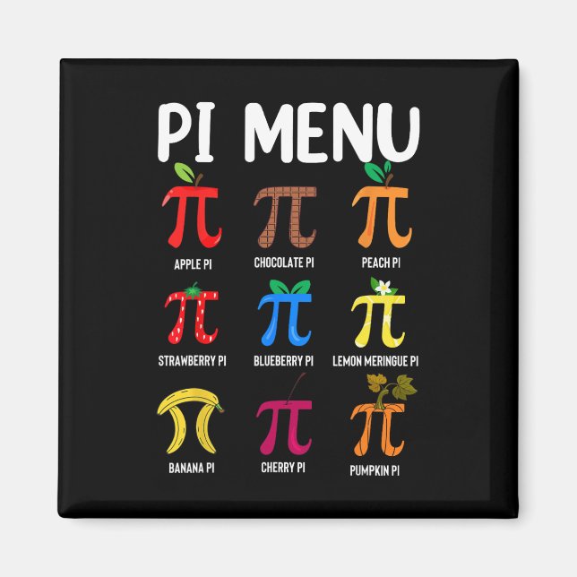 Aimant Menu Pi 3.14 Symbole Pi - Magasin de mathématiques (Devant)
