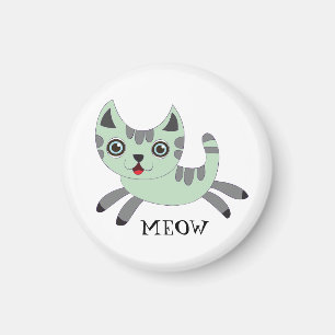 Aimant MEOW : Green Cat Runnin'