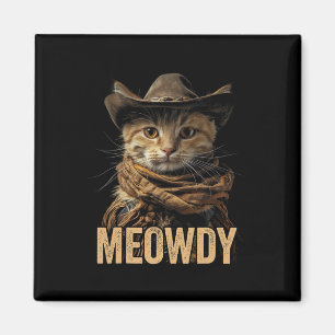 Aimant Meowdy Chat Chemise Meowdy Cowboy Chat Pays Ouest