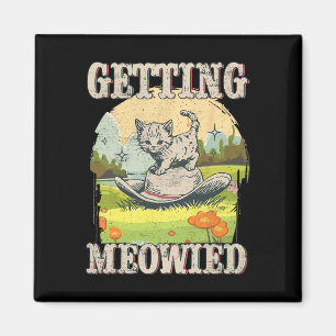 Aimant Meowdy enterrement de vie de jeune fille cowgirl c