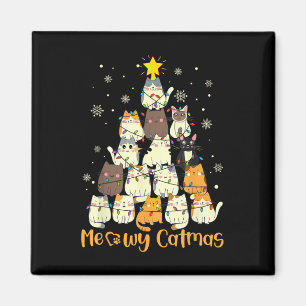 Aimant Meowy Catmas Chat Arbre de Noël Xmas Filles Garçon